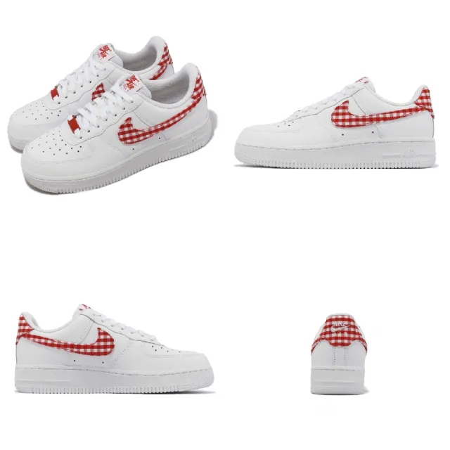 NIKE 耐吉】Wmns Air Force 1 07 ESS Trend 女鞋格紋白紅AF1(DZ2784