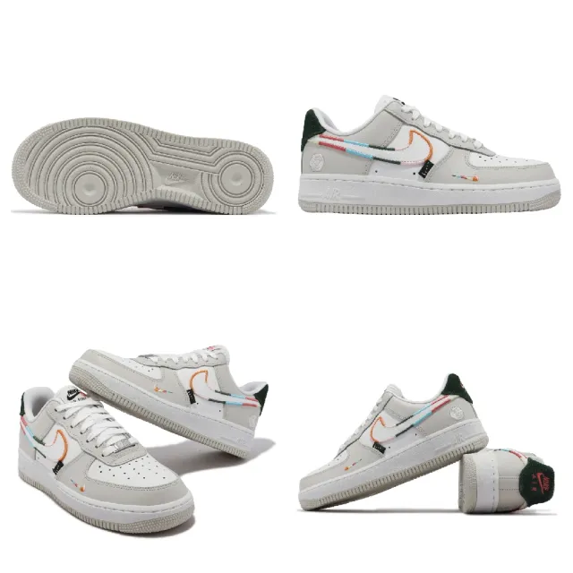 NIKE 耐吉】休閒鞋Wmns Air Force 1 07 SE 女鞋白灰花卉刺繡彩勾AF1