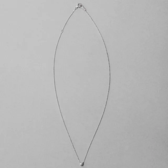 【ete】PT900 經典單鑽包鑲鑽石項鍊-0.06ct(鉑金色)
