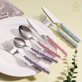 【Royal Duke】琉瑩304不鏽鋼餐具-刀叉匙4件組★買一送一(禮盒組 餐刀 餐叉 茶匙 刀叉 湯匙 叉子)