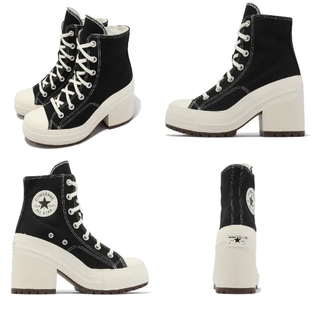 【CONVERSE】厚底跟鞋 Chuck 70 De Luxe Heel 男女鞋 黑 1970 奶油底 帆布 增高 匡威(A05347C)