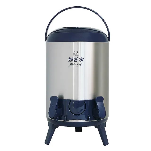 【妙管家】9.5L不鏽鋼保溫茶桶/雙出水口附杯架(HKTB-1000SSC2)