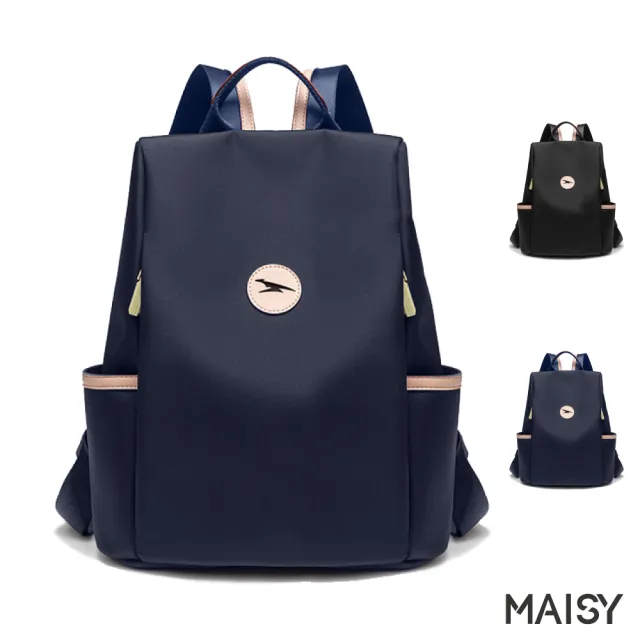 【MAISY】女士輕巧防盜雙肩牛津布包(現+預 黑色／藍色)