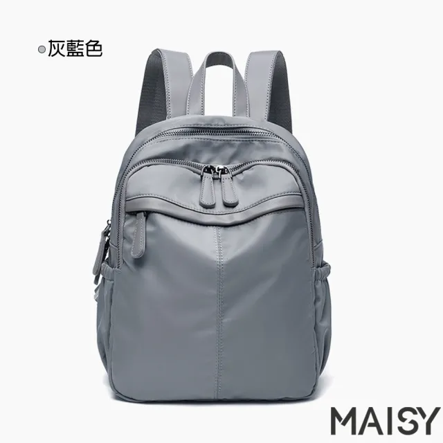 【MAISY】經典時尚小旅行牛津布雙肩後背包(現+預  卡其色 / 灰藍色 / 黑色)