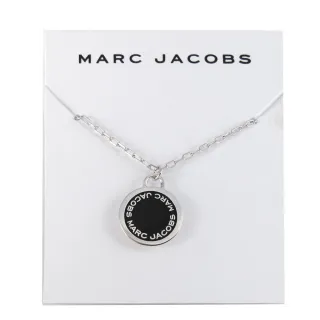 【MARC JACOBS 馬克賈伯】圓形LOGO項鍊(黑x銀色)