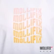 【Mollifix 瑪莉菲絲】袖反摺漸層LOGO短袖上衣、瑜珈上衣、瑜珈服(灰霧綠)