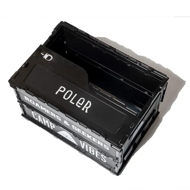 【POLER STUFF】日本限定 FOLDING CONTAINER 雙側開摺疊收納箱 / 裝備箱(黑色)