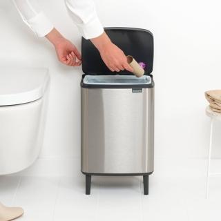【Brabantia】BO WASTE BIN掀蓋式垃圾桶-12L不鏽鋼