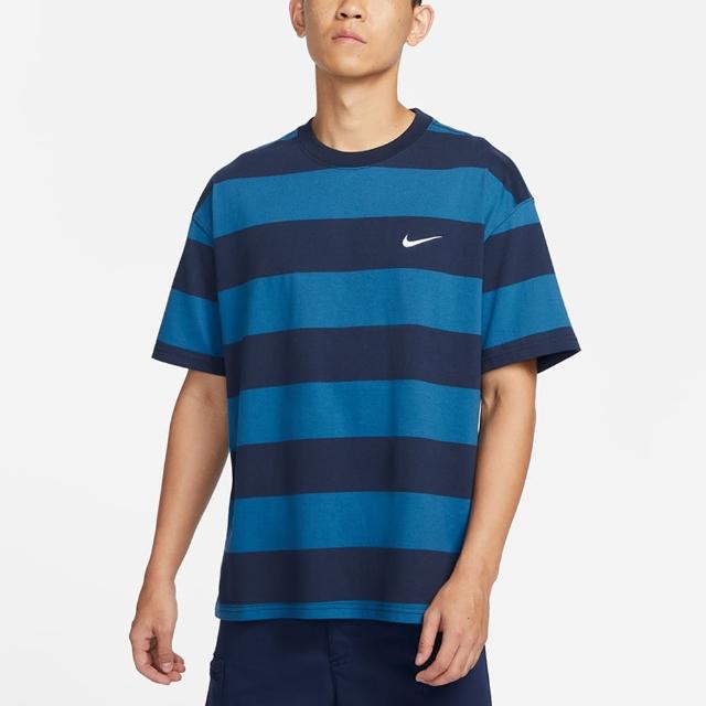 【NIKE 耐吉】上衣 男款 短袖上衣 運動 AS M NK SB TEE STRIPE 藍 FB8151-411