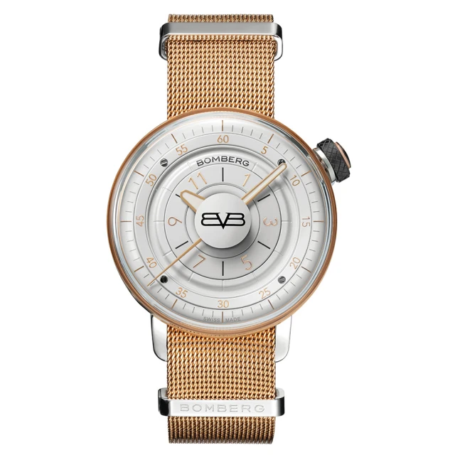 【BOMBERG】BB-01 石英系列 白金米蘭帶錶款