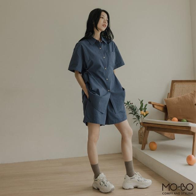 【MO-BO】簡約抽皺腰頭全鬆緊短褲