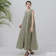 【MO-BO】陽光下亞麻排釦洋裝