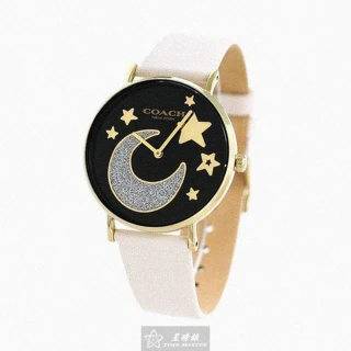 【COACH】COACH手錶型號CH00128(黑色錶面金色錶殼白真皮皮革錶帶款)