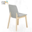 【文創集】克米莉棉麻布&皮革實木餐椅(二色可選)