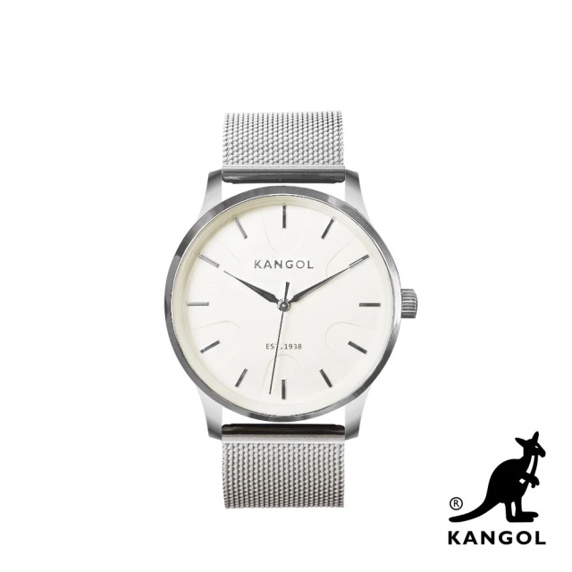 KANGOL 英國袋鼠│簡約刻紋米蘭錶 / 手錶 / 腕錶 - KG71838-07X(閃耀銀)