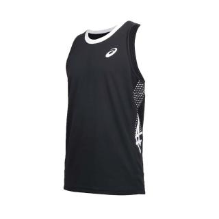 【asics 亞瑟士】男籃球背心-臺灣製 無袖上衣 休閒 吸濕排汗 亞瑟士 黑白(2063A364-001)
