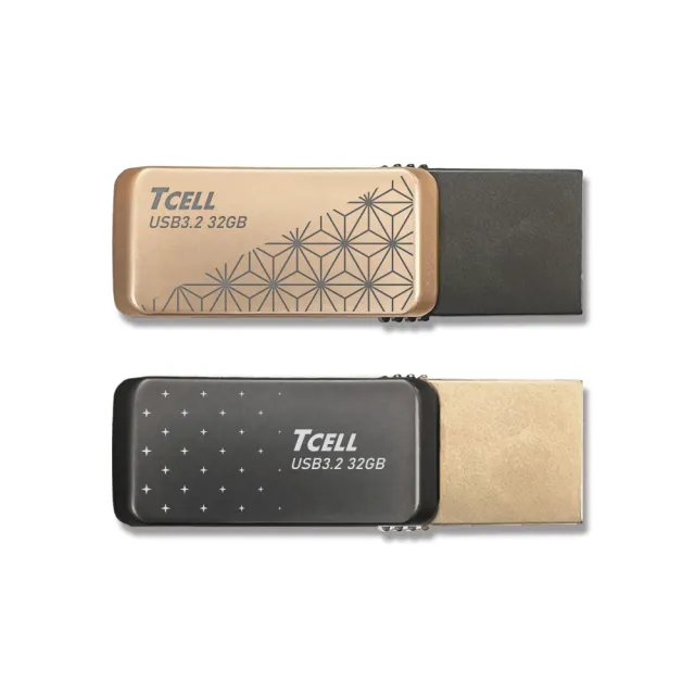 【TCELL 冠元】2入組-Type-C USB3.2 32GB 雙介面OTG大正浪漫隨身碟
