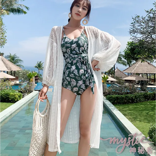 【TING BRA 婷姐內衣】長袖花紋長版開衫防曬外罩罩衫(外罩 罩衫 泳衣罩衫)