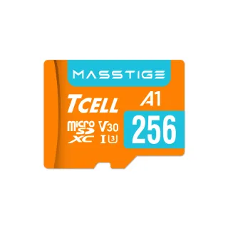 【TCELL 冠元】5入組-MASSTIGE A1 microSDXC UHS-I U3 V30 100MB 256GB 記憶卡