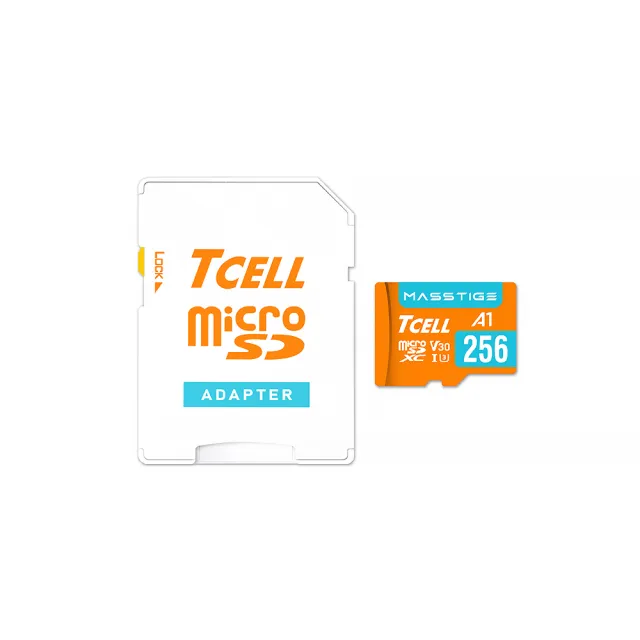 【TCELL 冠元】2入組-MASSTIGE A1 microSDXC UHS-I U3 V30 100MB 256GB 記憶卡