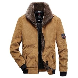 【巴黎精品】現貨+預購 工裝外套休閒夾克(燈芯絨保暖毛領寬鬆男外套3色a1ck54)