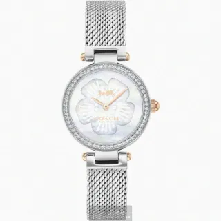 【COACH】COACH手錶型號CH00130(白色錶面玫瑰金錶殼銀色米蘭錶帶款)