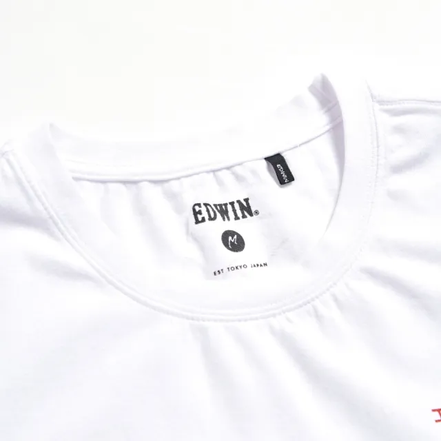 【EDWIN】女裝 第九代基本LOGO短袖T恤(白色)