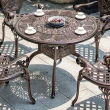 【XYG】鐵藝桌室外休閒餐桌燒烤大圓桌(鑄鋁桌子/100CM圓桌)