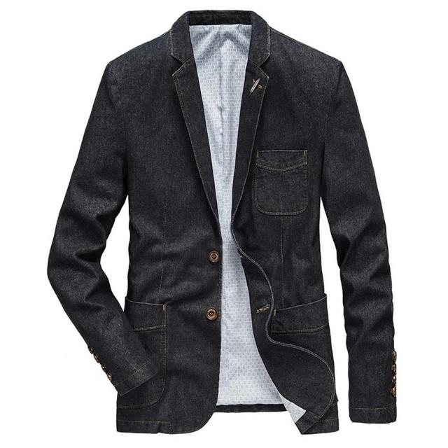 【巴黎精品】現貨+預購 西裝外套休閒西服(春秋薄款牛仔修身男外套3色a1ck3)