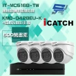 【ICATCH 可取】組合 KMQ-0428EU-K 4路錄影主機+IT-MC5168-TW 500萬畫素 同軸音頻半球攝影機*4 昌運監視器