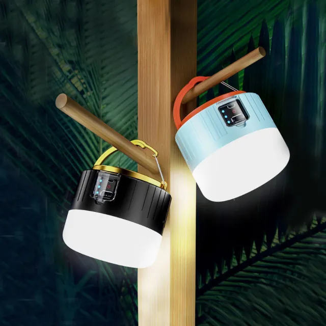 LED太陽能露營燈2入(買一送一/照明燈/帳篷燈/野營燈/停電燈/登山燈/吊掛燈)
