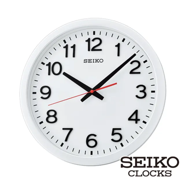 【SEIKO 精工】35cm靜音簡約風時尚掛鐘時鐘 QXA732S.QXA732W(塑膠外殼 靜音 直徑35cm 黑白簡約 SK048)