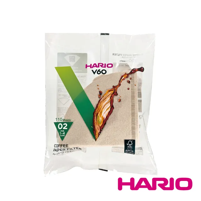 【HARIO】V60原色02濾紙110張(VCF-02-110M-TW)