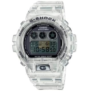 【CASIO 卡西歐】G-SHOCK 40週年限定 獨特透視錶面 半透明 經典三眼 數位系列 DW-6940RX-7 50mm