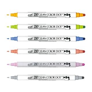 【Kuretake 吳竹】ZIG Clean Color Dot 點點筆 一般色 12色 單色 /支 TC-6100(日本品牌)