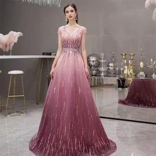 【女神婚紗禮服】高階仙氣夢幻高貴氣質宴會晚禮服 PLGZ-22(婚紗攝影 表演禮服)