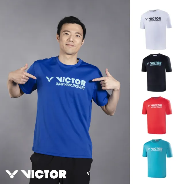 【VICTOR 勝利體育】VICTOR 印花 T-Shirt 中性(T-11102 A/B/C/D/F 白/寶藍/黑/橘紅/湖水藍)