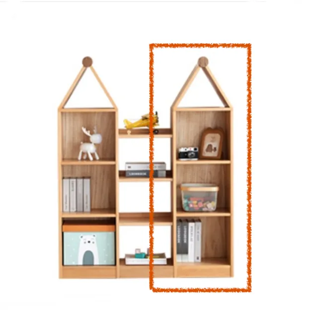 【橙家居·家具】艾勒系列單列低款實木小屋書櫃 AL-E2177(售完採預購 組合書櫃 造型書櫃 收納櫃 置物櫃)