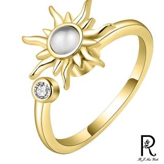 【RJ New York】貓眼太陽花可轉動彈性開口戒指(2色可選)