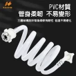 【Hao Teng】通用鋼頭螺絲型洗衣機進水管 1M 2入組(附萬能接頭 適合多數家庭)