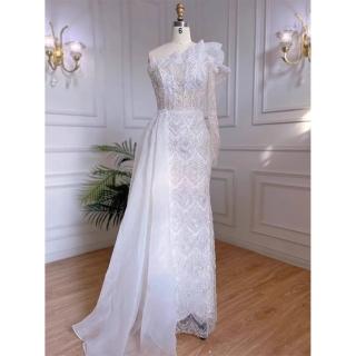 【女神婚紗禮服】高階法式輕奢修身宴會晚禮服 LA71649 白色(敬酒服 新娘服)