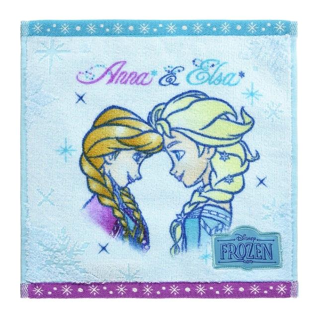 【Marushin 丸真】迪士尼 冰雪奇緣  刺繡純棉小方巾 姐妹情深