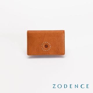 【ZODENCE 佐登司】SAXON義大利植鞣革名片夾(駝)