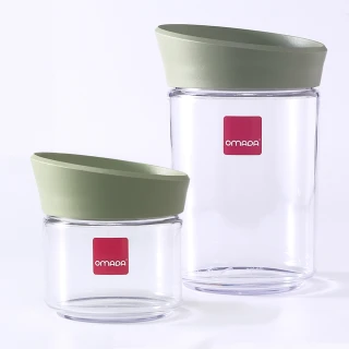 【OMADA】防潮 密封儲物罐禮盒組  墨綠色 0.5L、1.0L(防潮罐、儲物罐、密封罐)