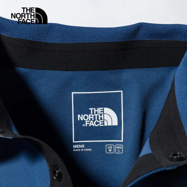 【The North Face 官方旗艦】北面男款藍色吸濕排汗防曬POLO衫｜87W2HDC