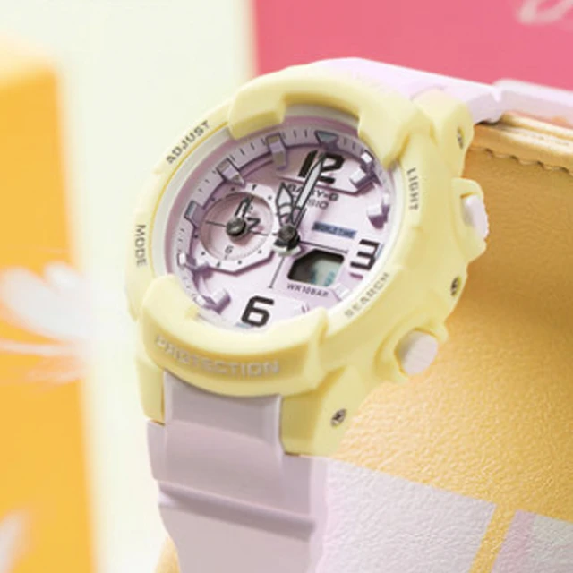 CASIO 卡西歐 BABY-G 春色混搭時尚 運動錶 指針錶 女錶(BGA-230PC-9B)