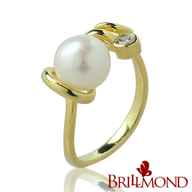 BRILLMOND JEWELRY 天然珍珠925銀戒(天然珍珠6.5MM 925銀台)