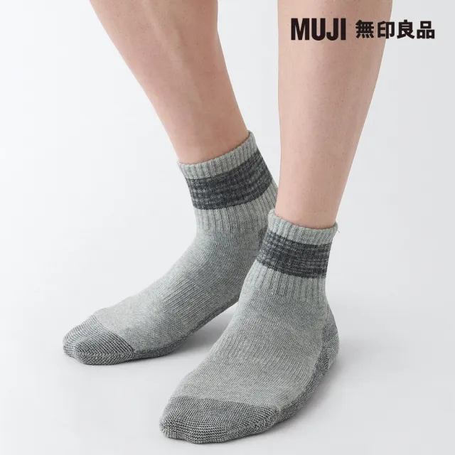 【MUJI 無印良品】男棉混足底圈絨厚織直角短襪(共4色)