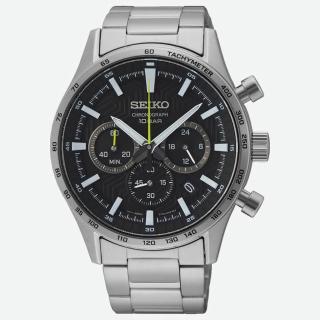 【SEIKO 精工】CS 極速賽道三眼計時男錶-黑x銀/41mm(SSB413P1/8T63-00Y0D)