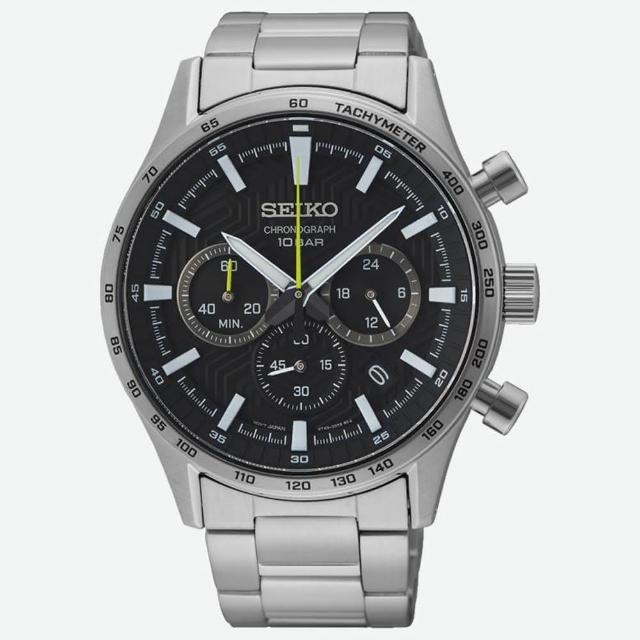 【SEIKO 精工】CS 極速賽道三眼計時男錶-黑x銀/41mm 雙12限定(SSB413P1/8T63-00Y0D)